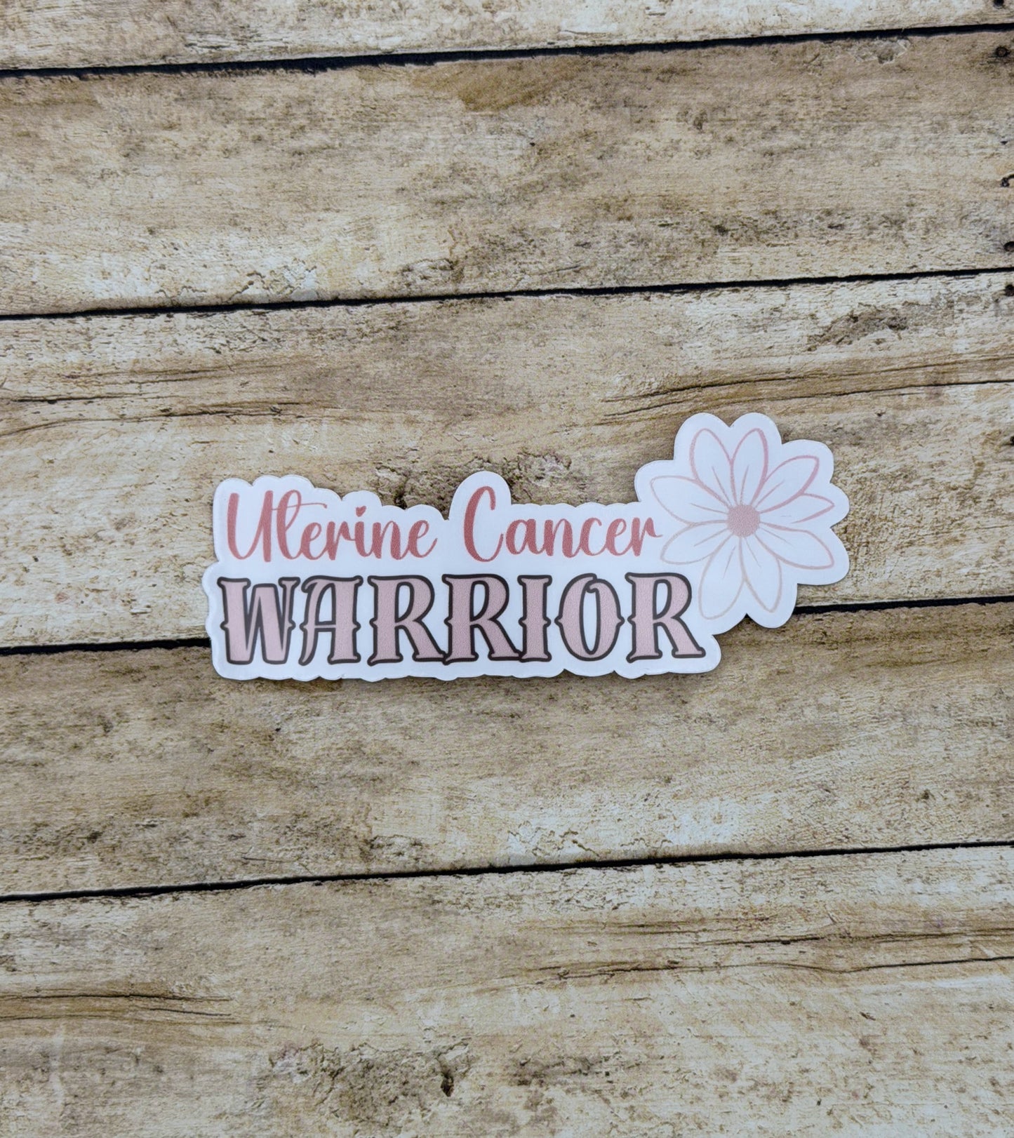 Uterine Cancer Warrior Flower Sticker