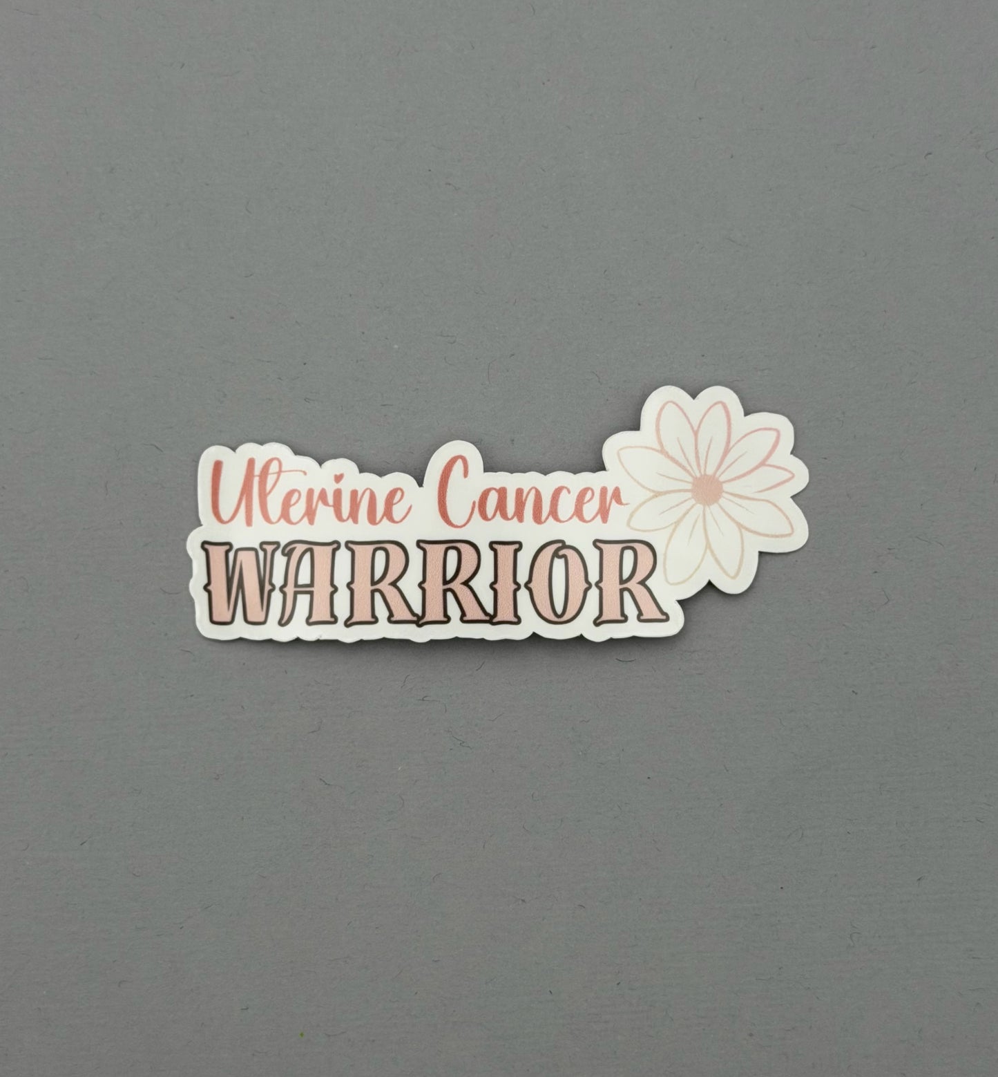 Uterine Cancer Warrior Flower Sticker