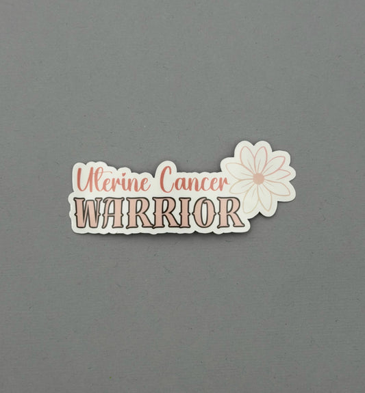 Uterine Cancer Warrior Flower Sticker
