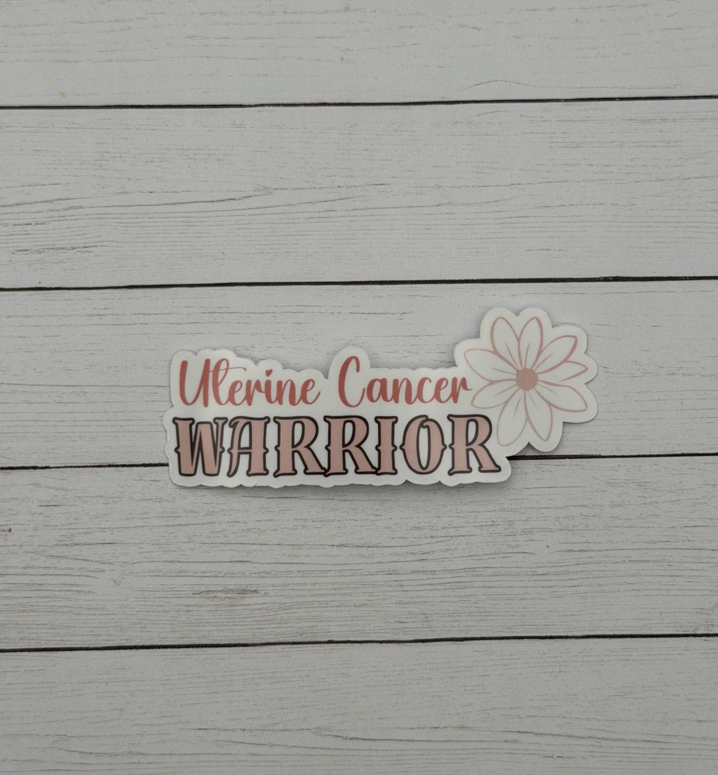 Uterine Cancer Warrior Flower Sticker