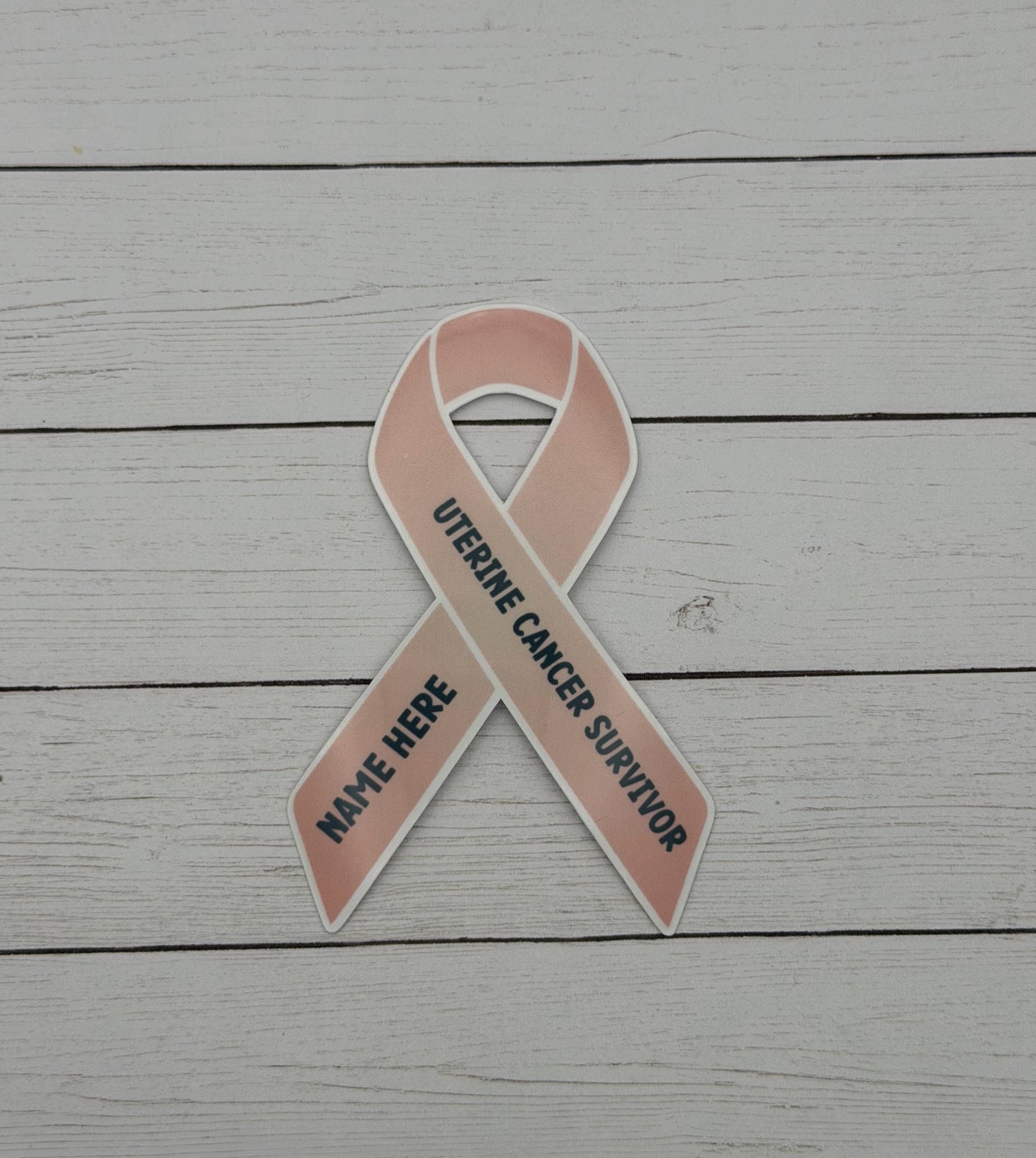 Uterine Cancer Survivor Custom Ribbon Sticker or Magnet