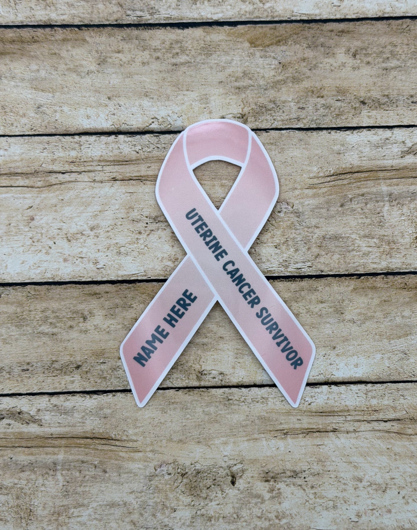 Uterine Cancer Survivor Custom Ribbon Sticker or Magnet