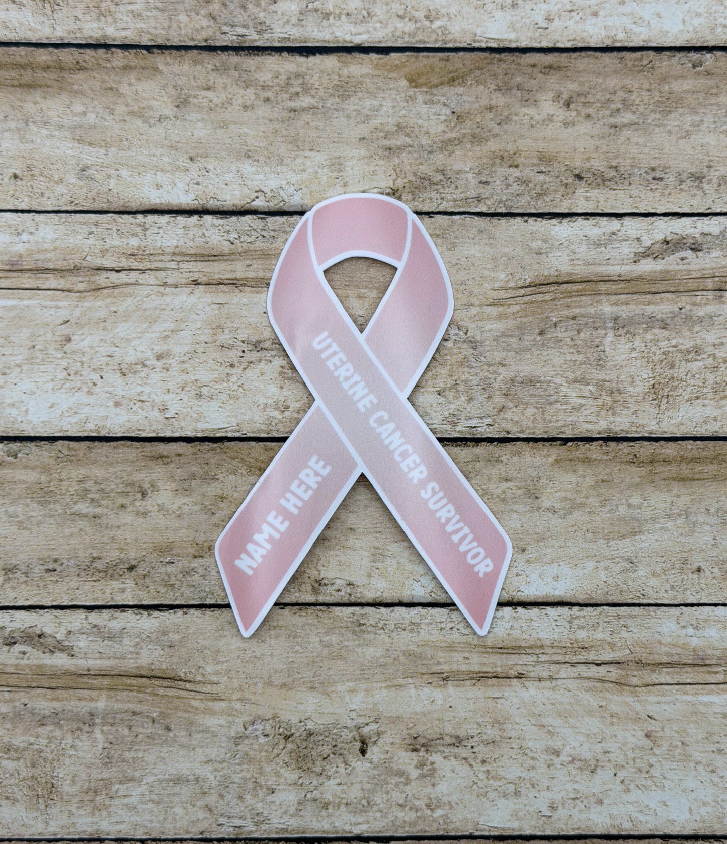 Uterine Cancer Survivor Custom Ribbon Sticker or Magnet