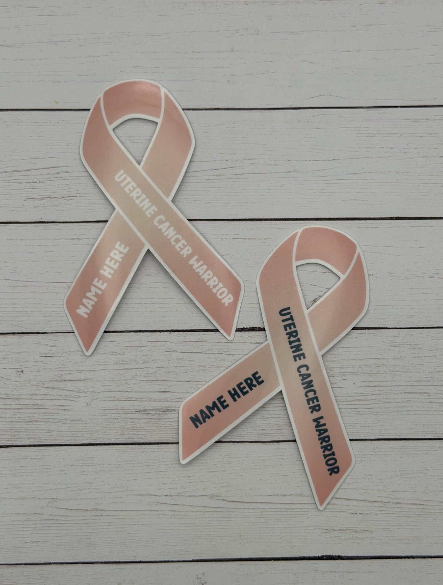 Uterine Cancer Warrior Custom Ribbon Sticker or Magnet
