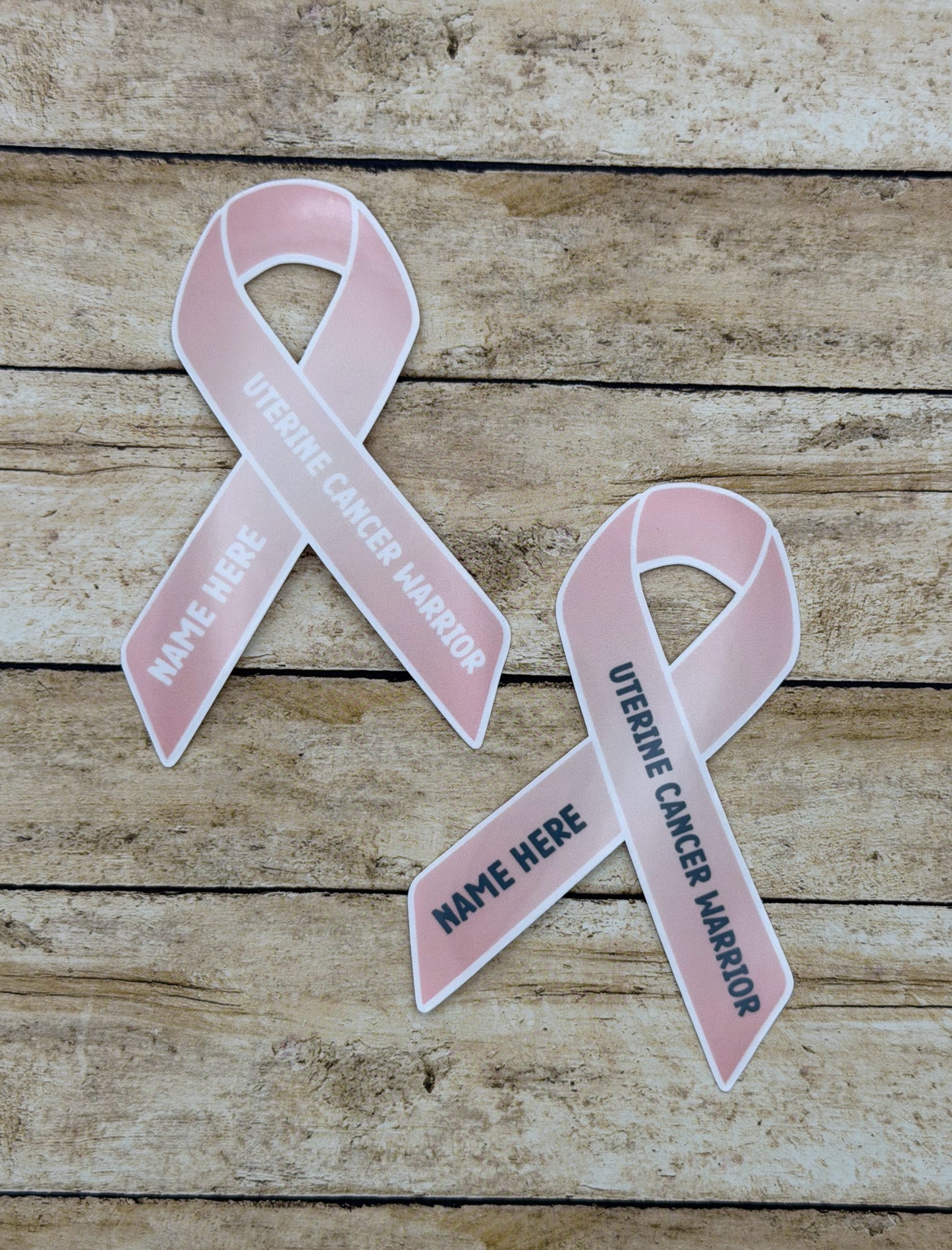 Uterine Cancer Warrior Custom Ribbon Sticker or Magnet