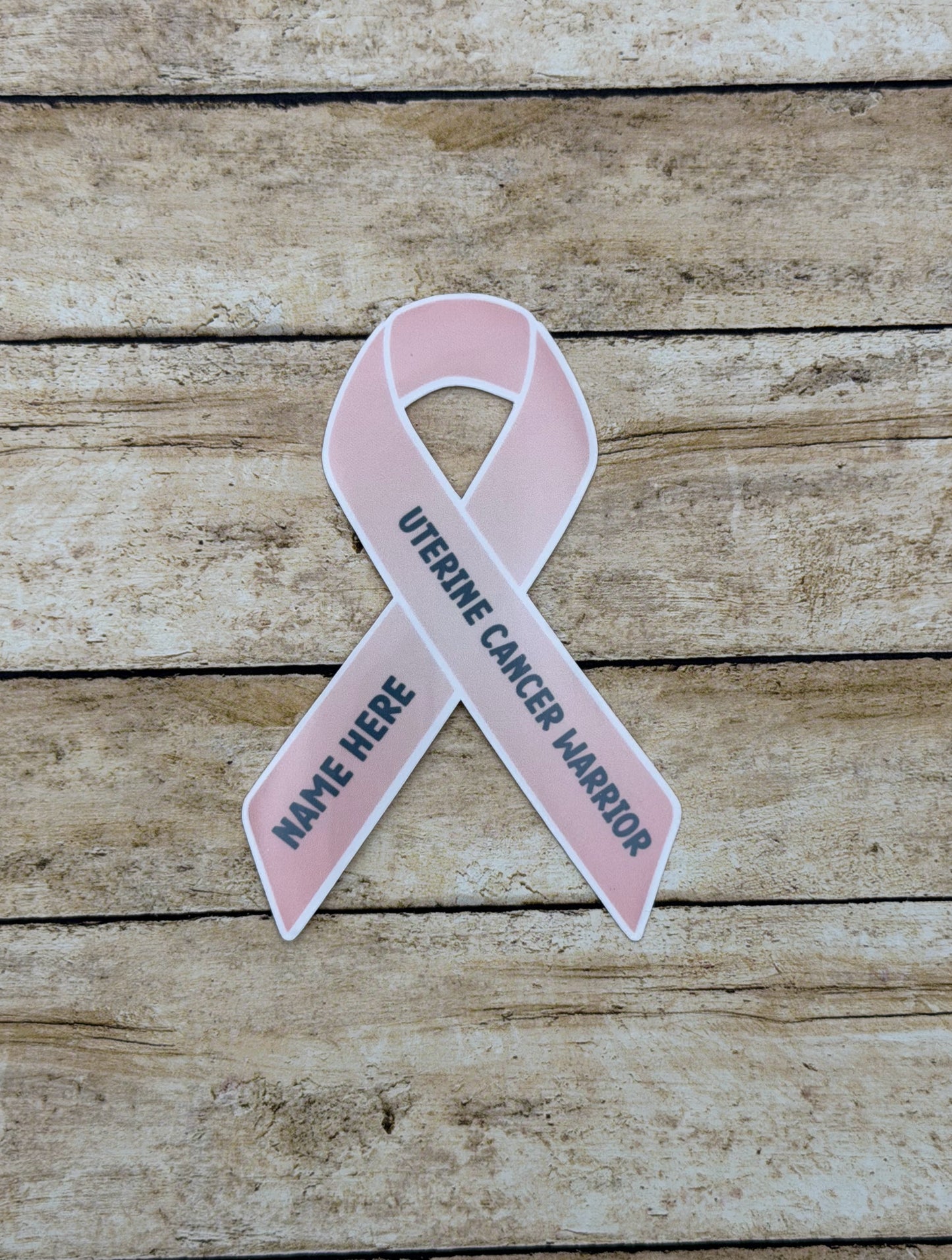 Uterine Cancer Warrior Custom Ribbon Sticker or Magnet