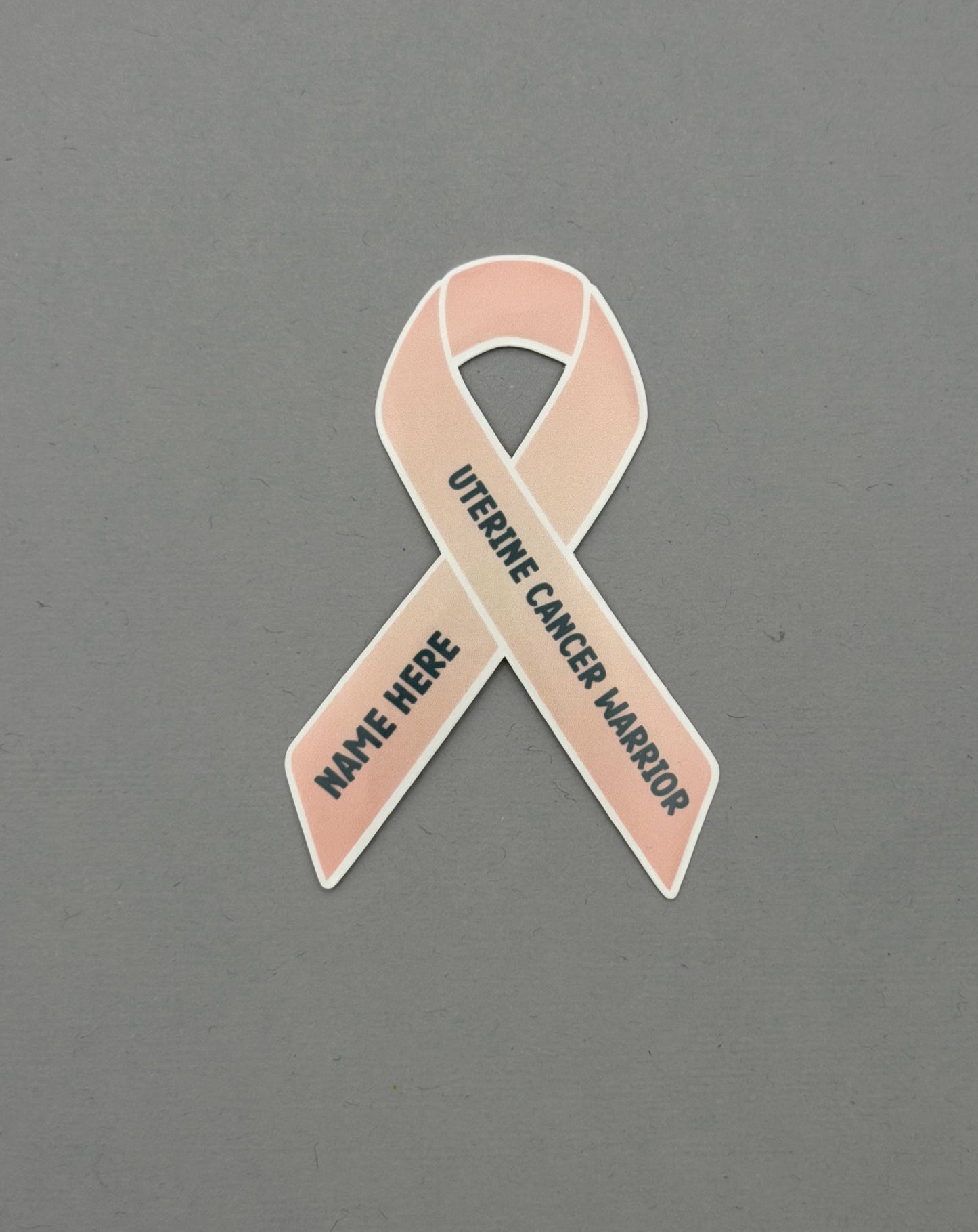 Uterine Cancer Warrior Custom Ribbon Sticker or Magnet