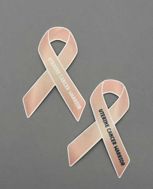 Uterine Cancer Warrior Ribbon Sticker