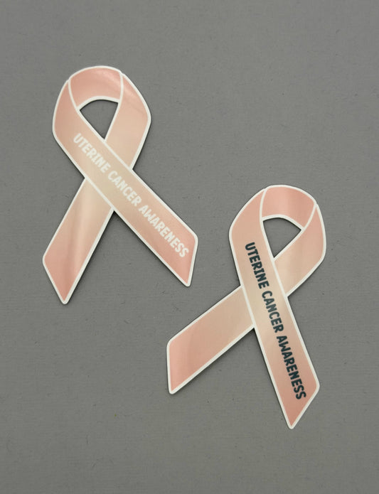 Uterine Cancer Awareness Ribbon Sticker