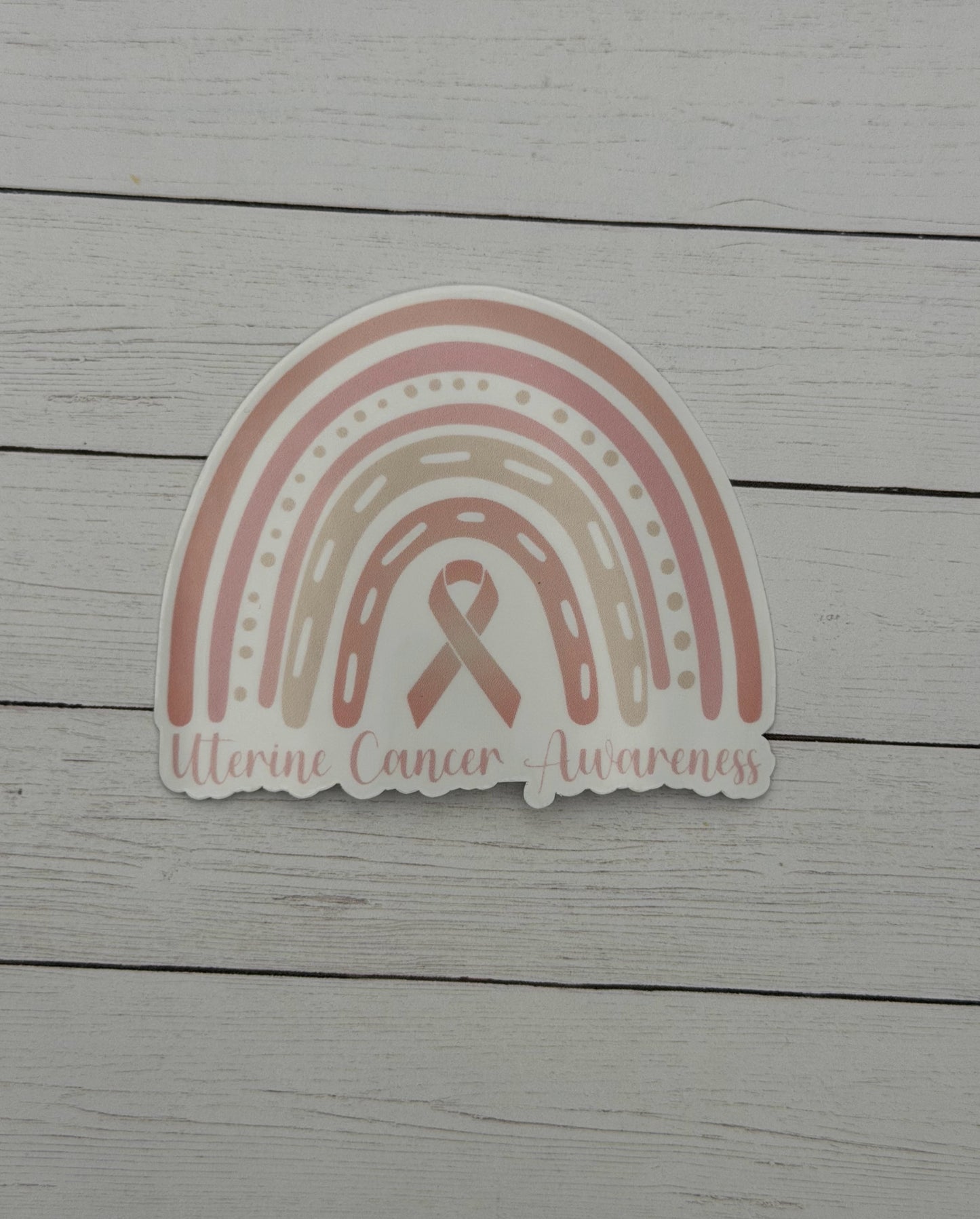 Uterine Cancer Awareness Rainbow Sticker