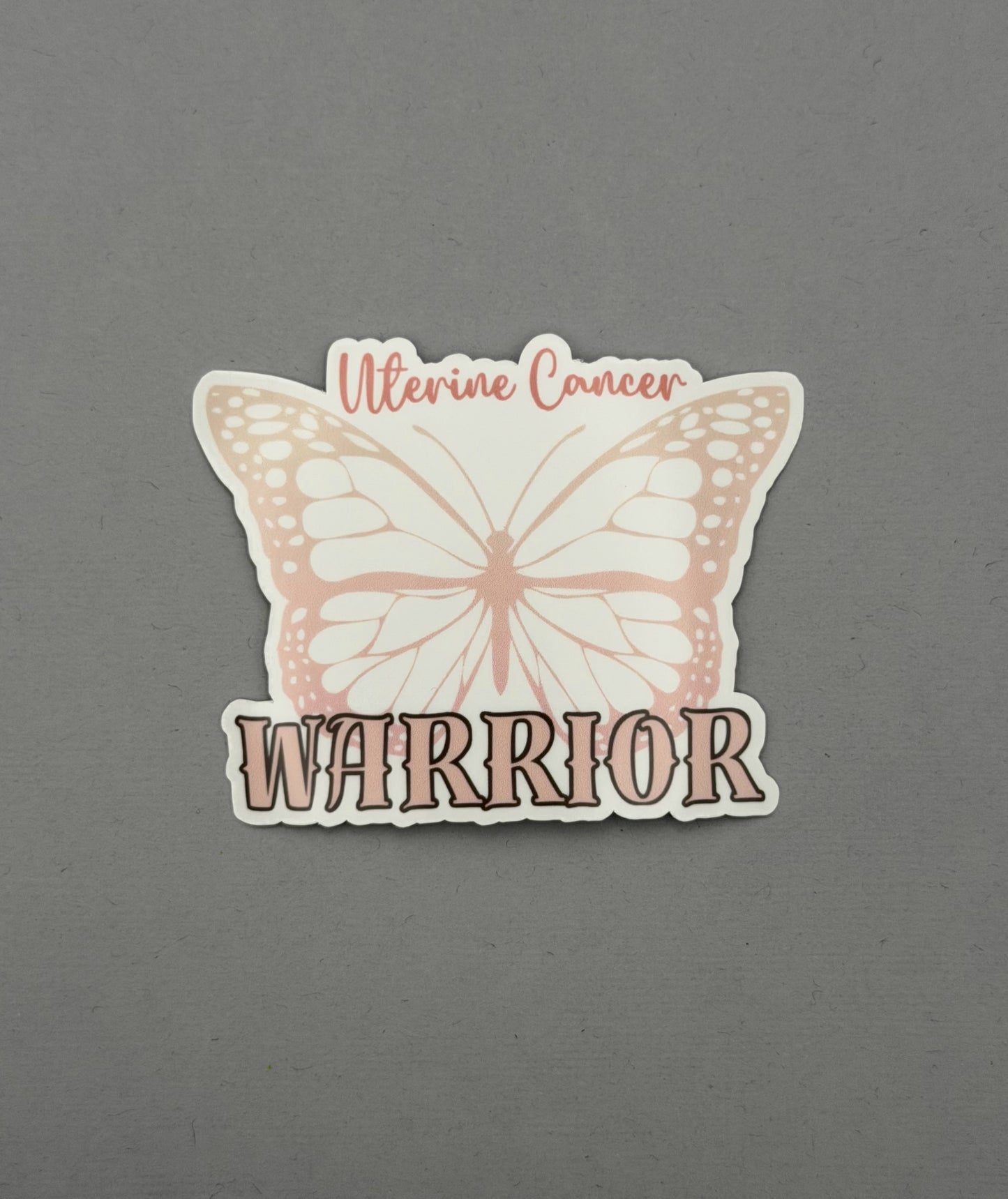 Uterine Cancer Warrior Butterfly Sticker