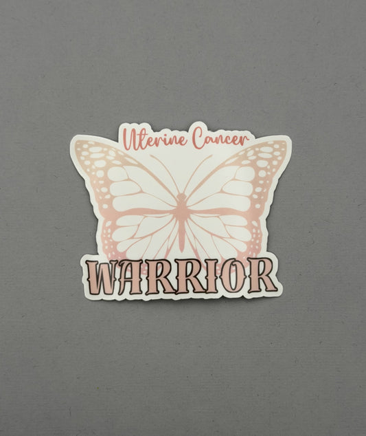 Uterine Cancer Warrior Butterfly Sticker