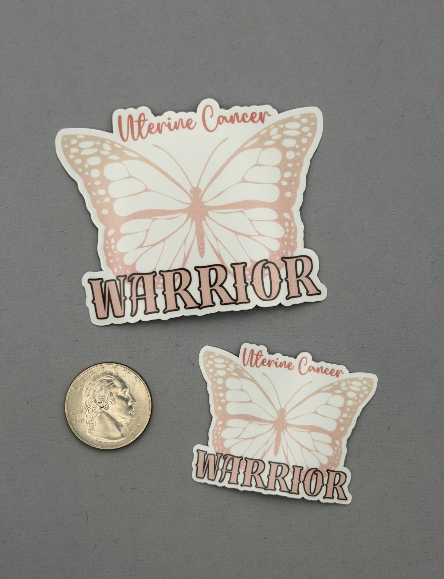 Uterine Cancer Warrior Butterfly Sticker
