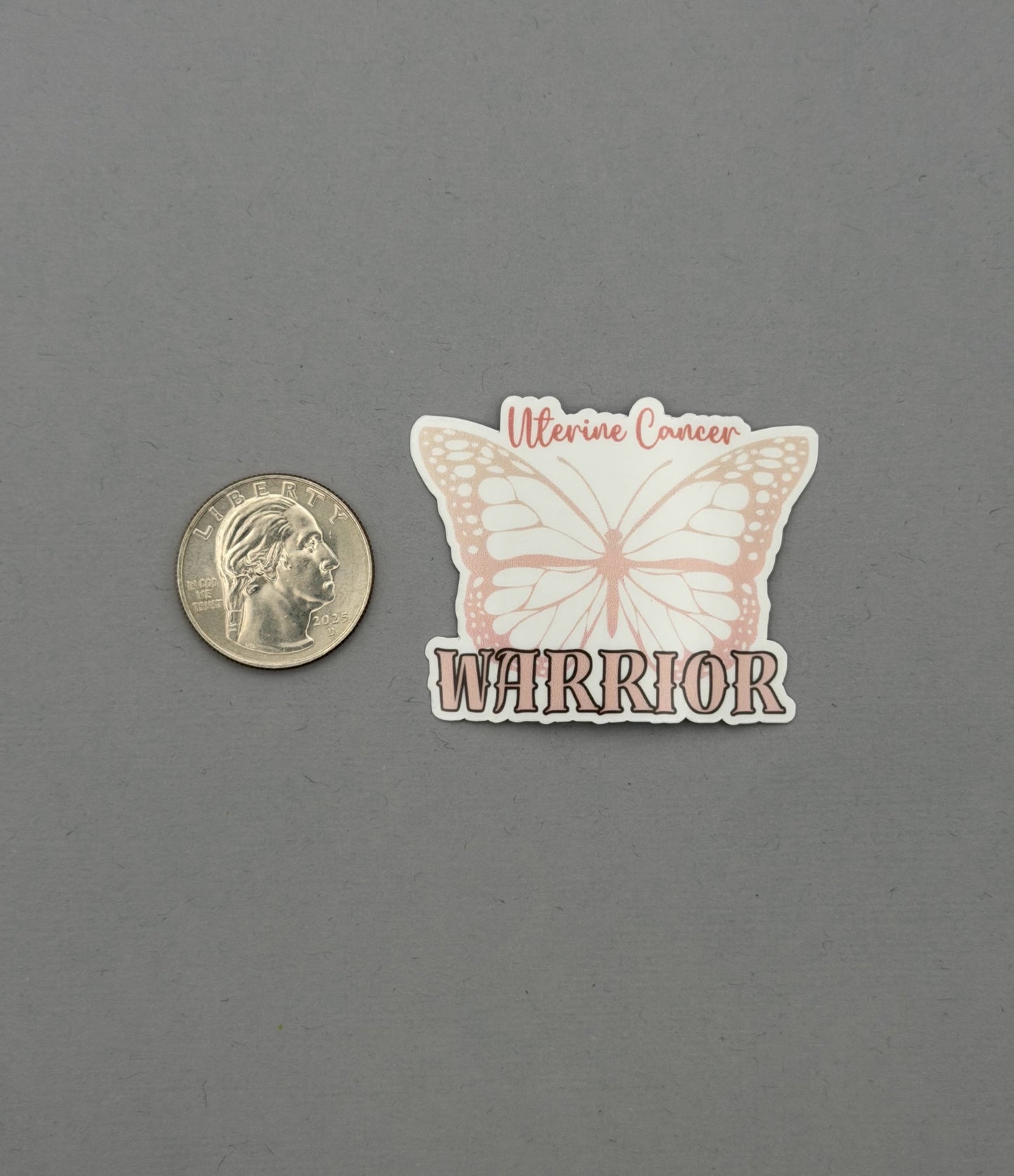 Uterine Cancer Warrior Butterfly Sticker