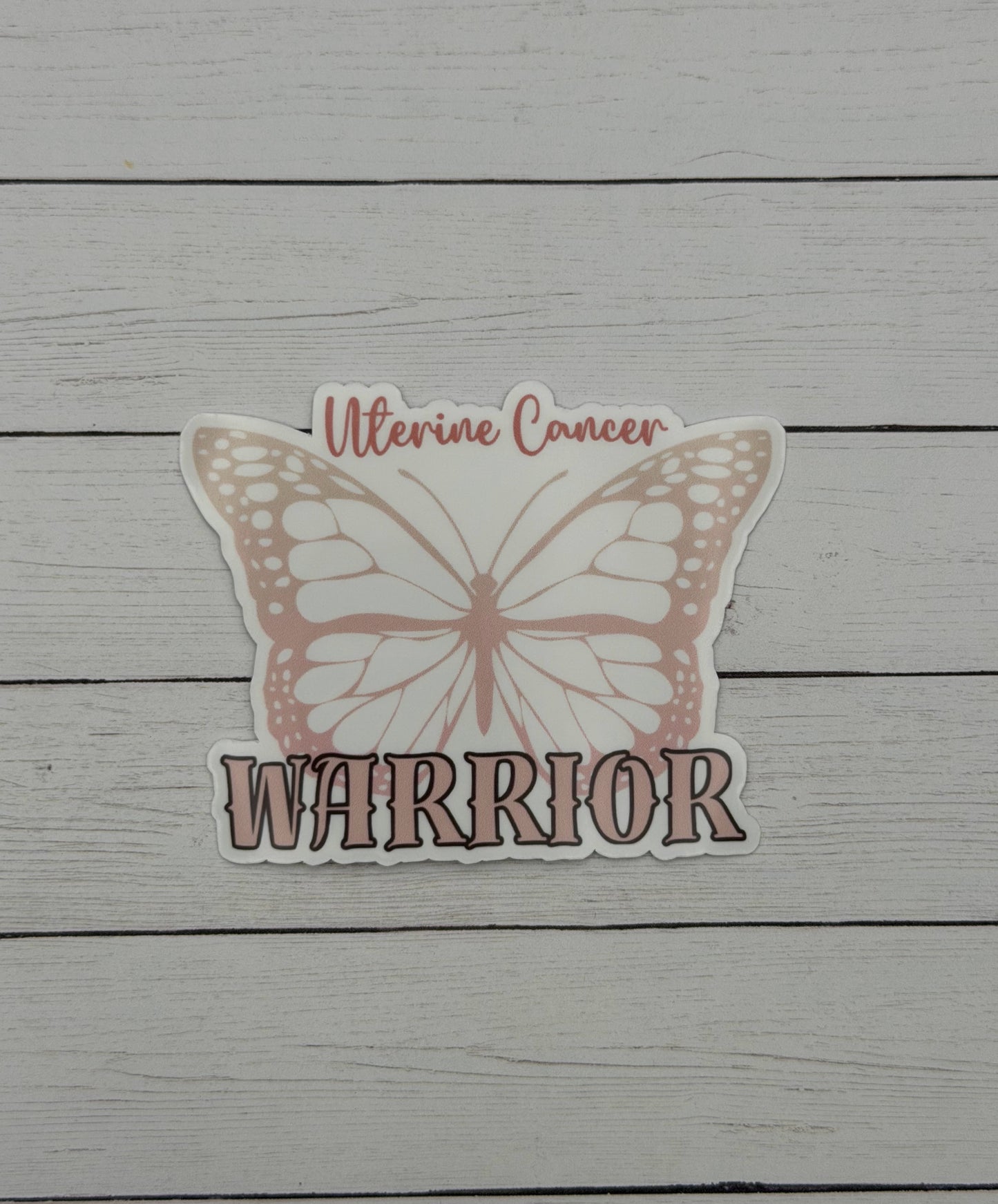 Uterine Cancer Warrior Butterfly Sticker