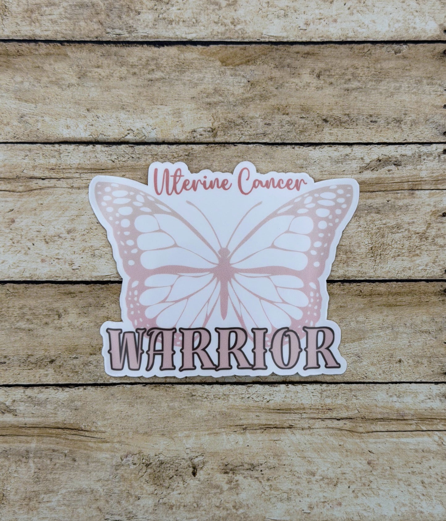 Uterine Cancer Warrior Butterfly Sticker