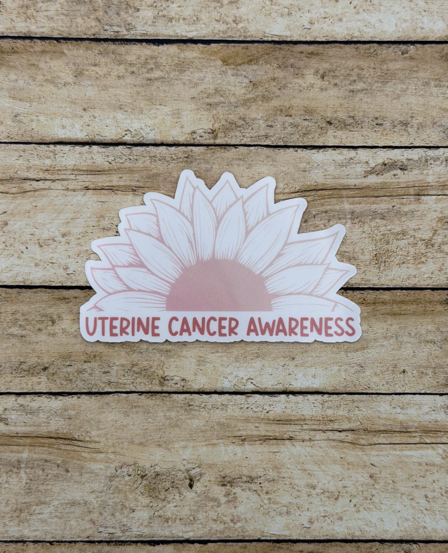 Uterine Cancer Awareness Sunflower Sticker