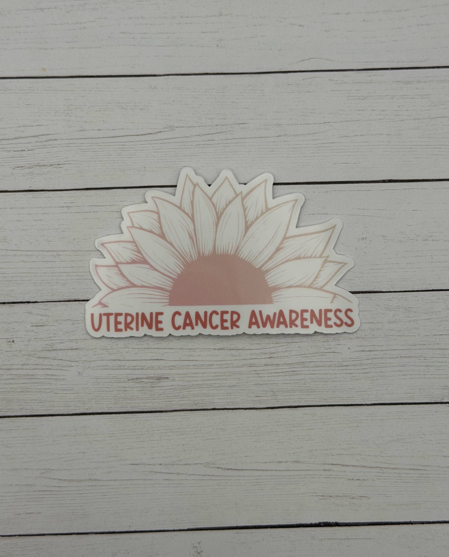 Uterine Cancer Awareness Sunflower Sticker