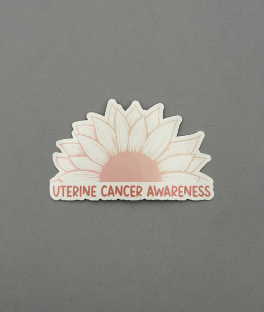Uterine Cancer Awareness Sunflower Sticker