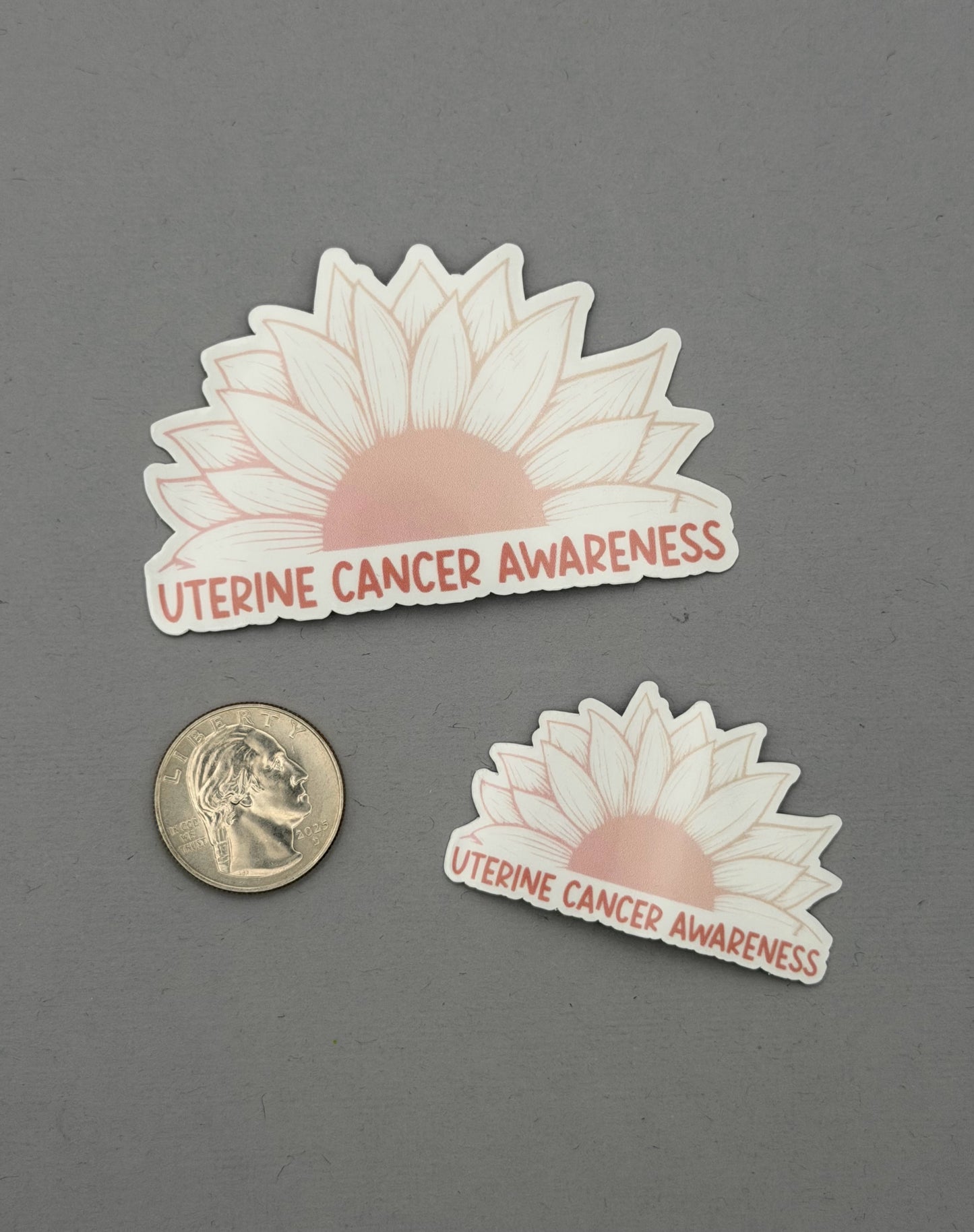 Uterine Cancer Awareness Sunflower Sticker