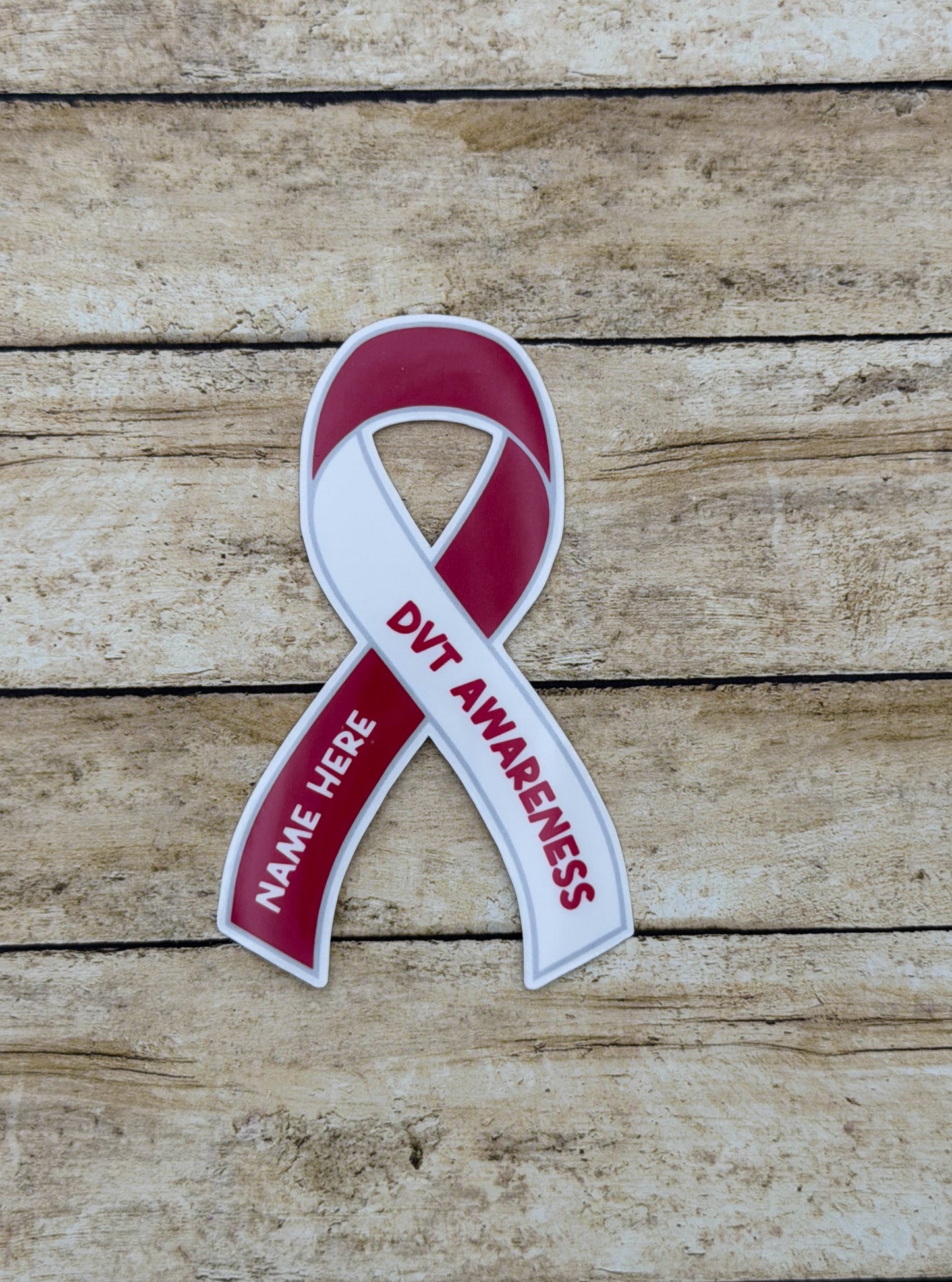 DVT Awareness Custom Ribbon Sticker | Deep Vein Thrombosis