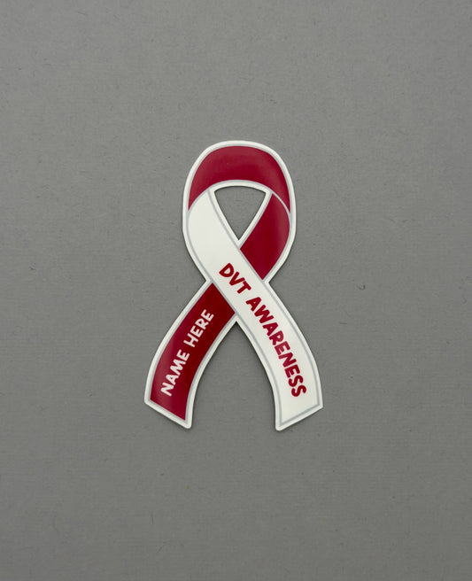 DVT Awareness Custom Ribbon Sticker | Deep Vein Thrombosis