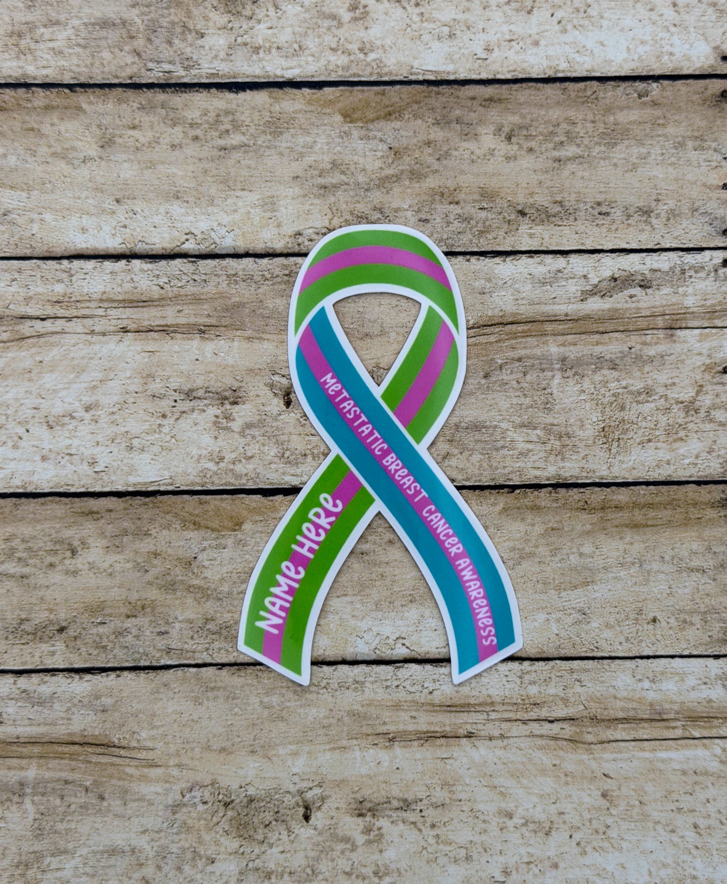 Metastatic Breast Cancer Awareness Custom Ribbon Sticker