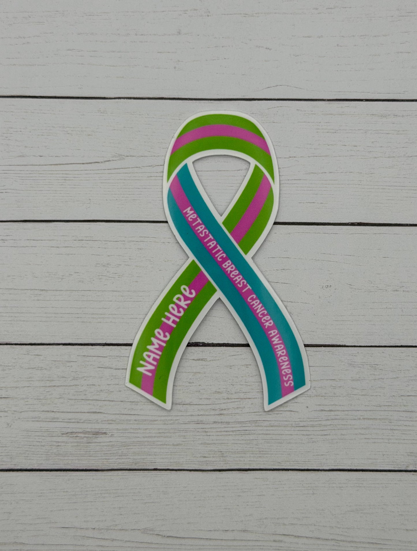 Metastatic Breast Cancer Awareness Custom Ribbon Sticker