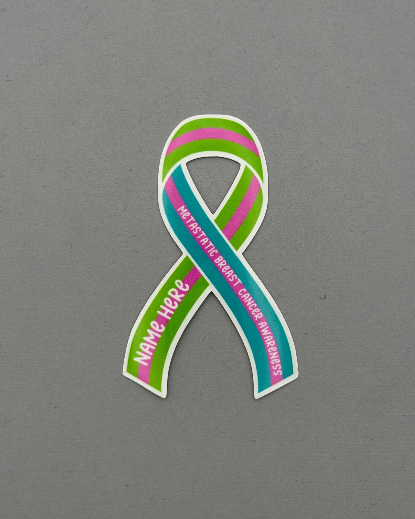 Metastatic Breast Cancer Awareness Custom Ribbon Sticker