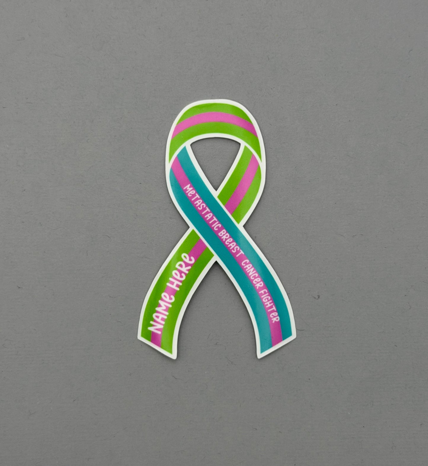 Metastatic Breast Cancer Fighter Custom Ribbon Sticker