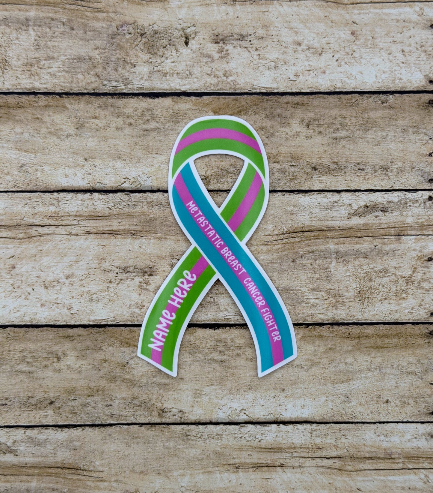 Metastatic Breast Cancer Fighter Custom Ribbon Sticker