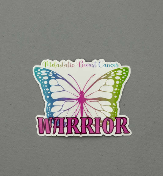 Metastatic Breast Cancer Warrior Butterfly Sticker