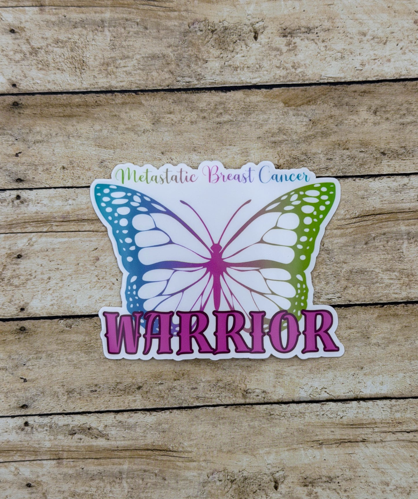 Metastatic Breast Cancer Warrior Butterfly Sticker