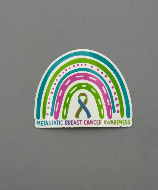 Metastatic Breast Cancer Awareness Rainbow Sticker