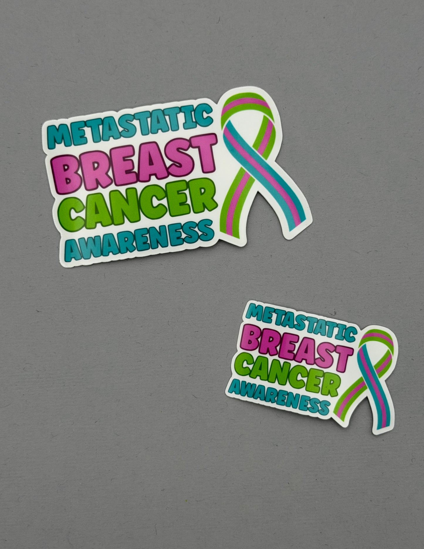 Metastatic Breast Cancer Awareness with Ribbon Sticker