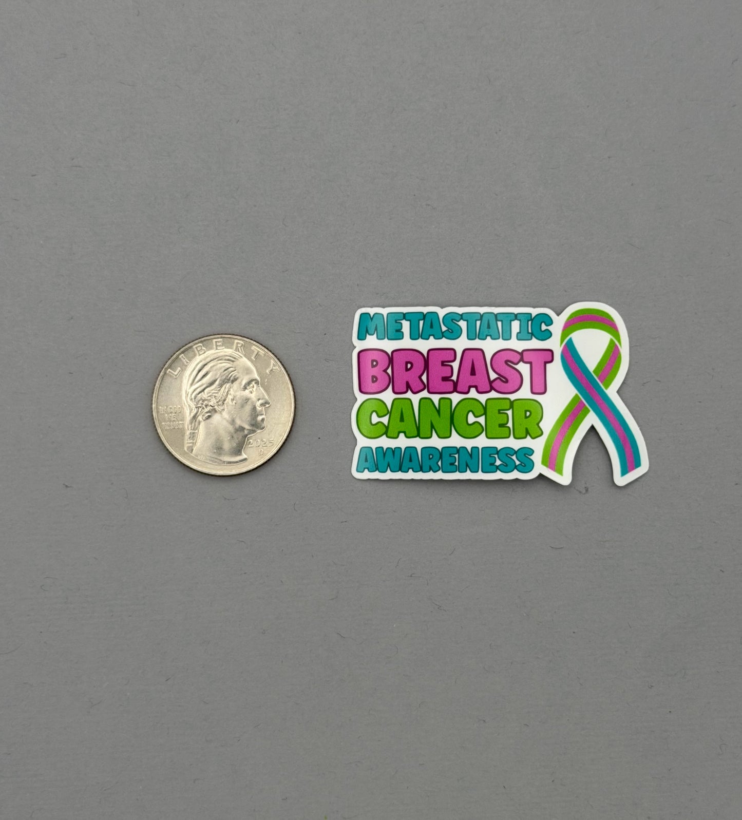 Metastatic Breast Cancer Awareness with Ribbon Sticker