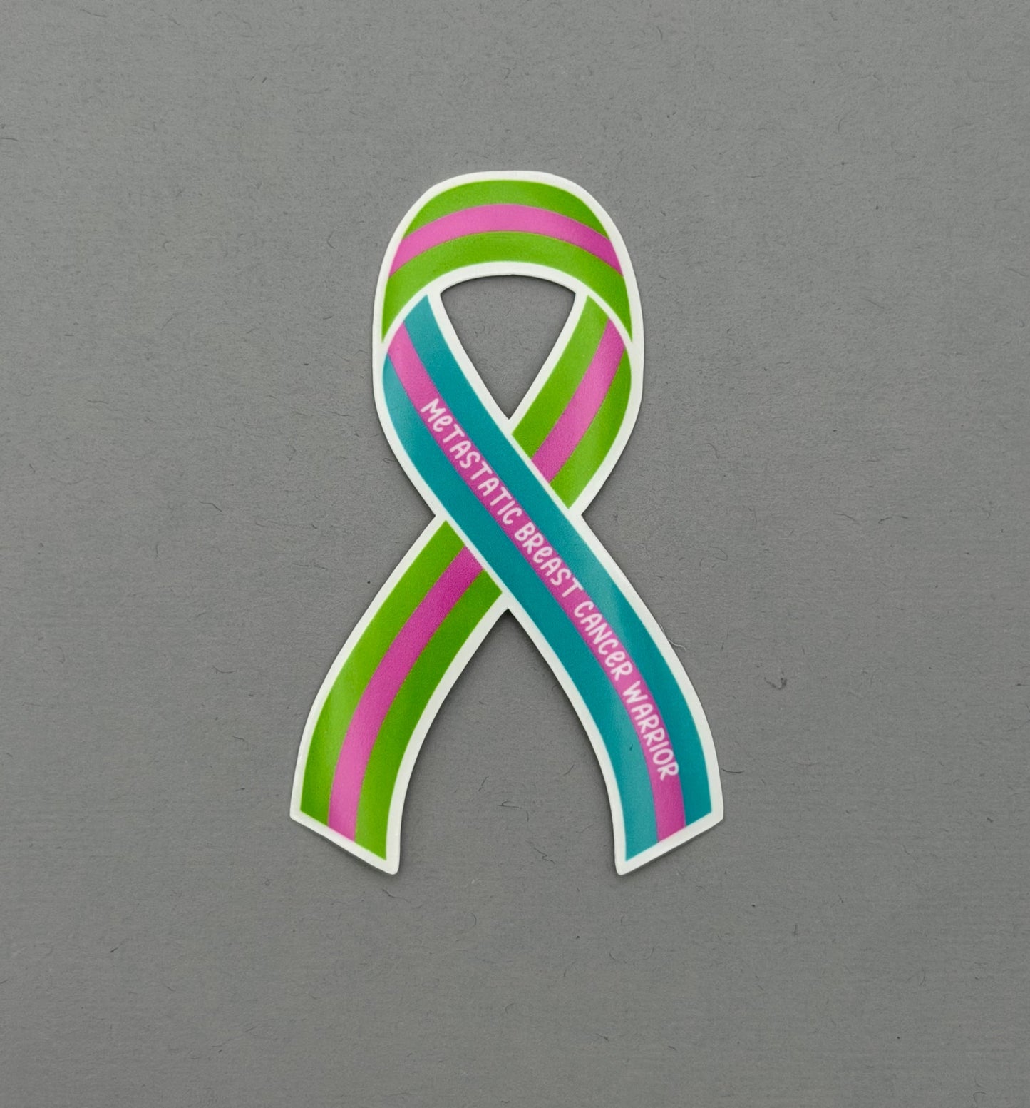 Metastatic Breast Cancer Warrior Ribbon Sticker