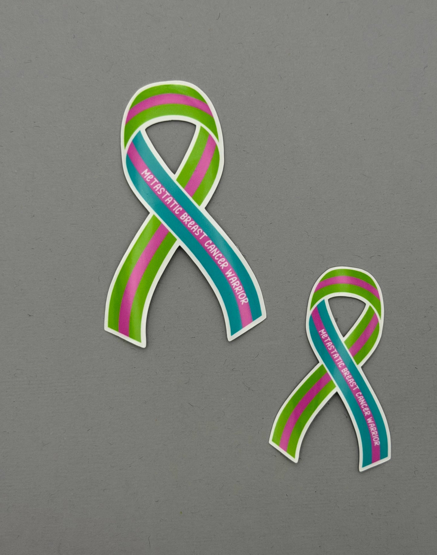 Metastatic Breast Cancer Warrior Ribbon Sticker
