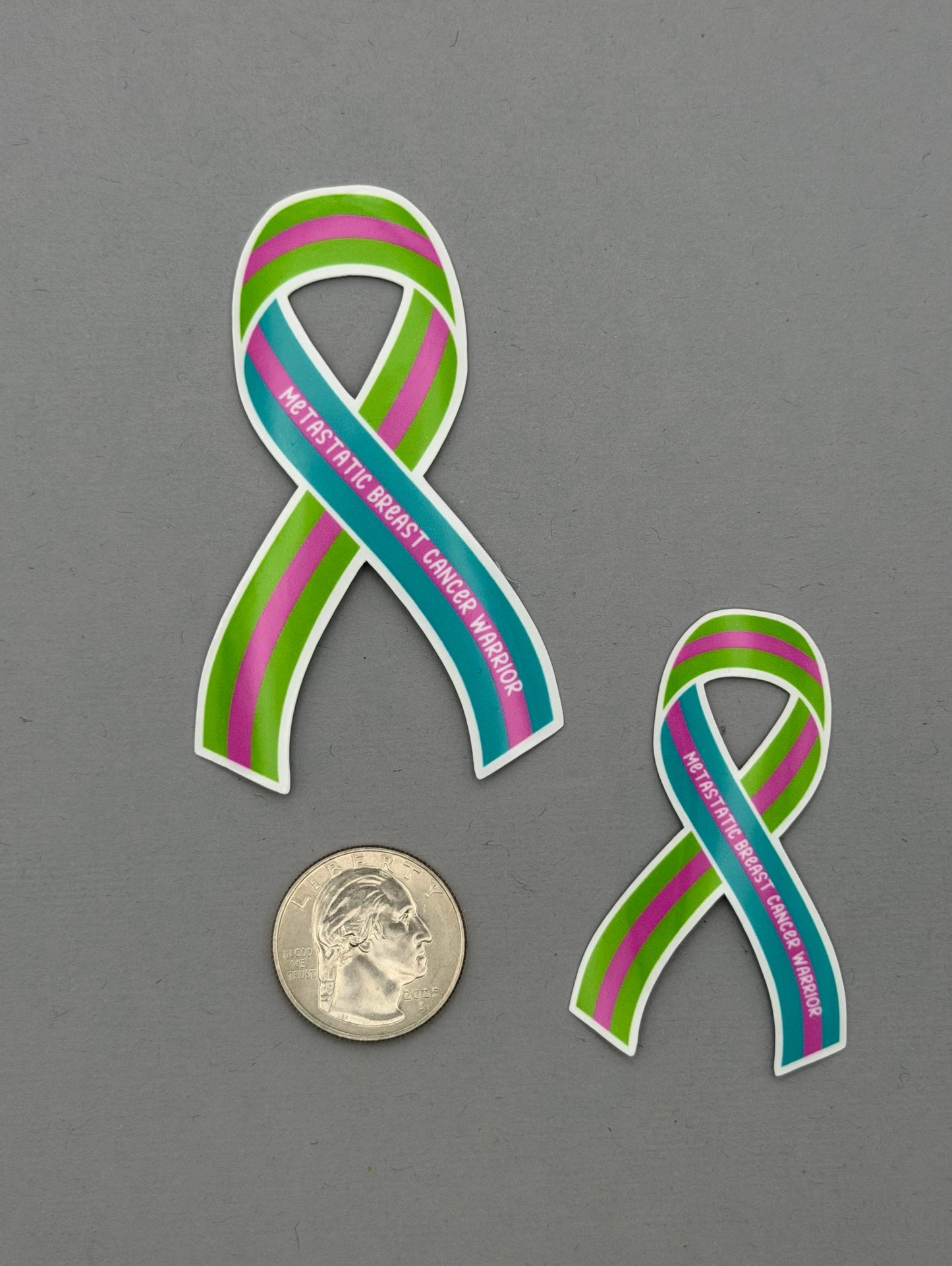 Metastatic Breast Cancer Warrior Ribbon Sticker