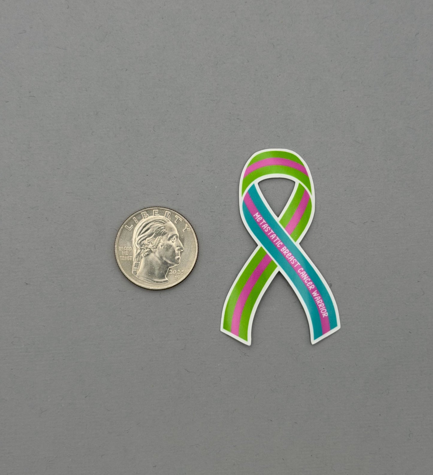 Metastatic Breast Cancer Warrior Ribbon Sticker