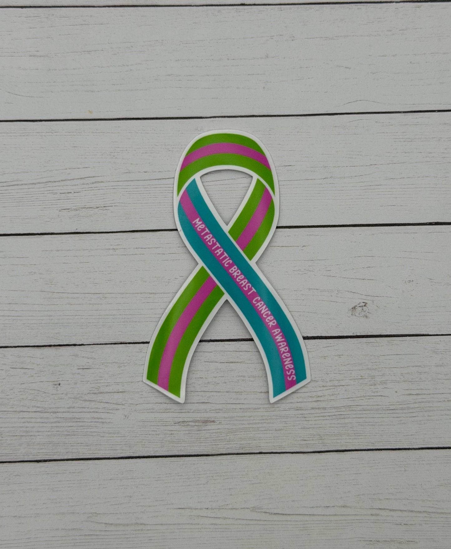 Metastatic Breast Cancer Awareness Ribbon Sticker