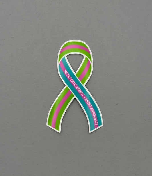 Metastatic Breast Cancer Awareness Ribbon Sticker