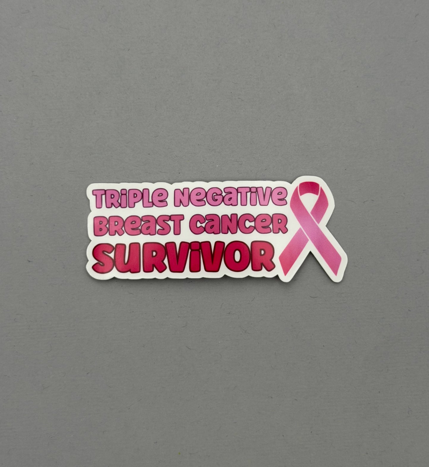 Triple Negative Breast Cancer Survivor with Ribbon Sticker