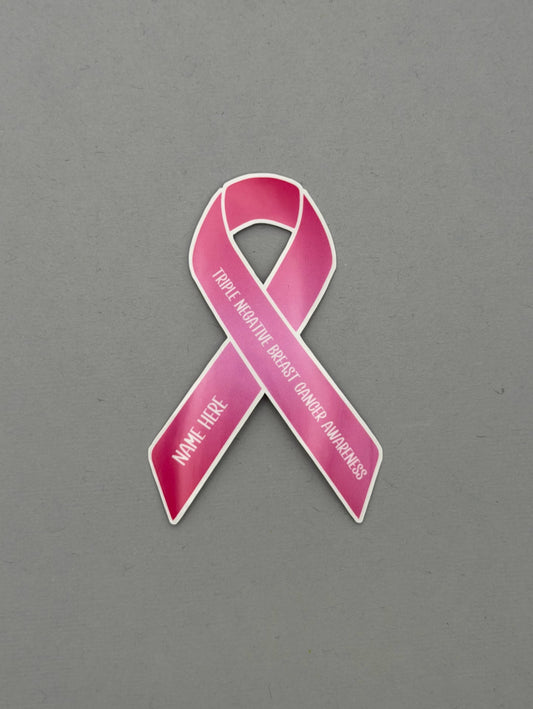 Triple Negative Breast Cancer Awareness Custom Ribbon Sticker