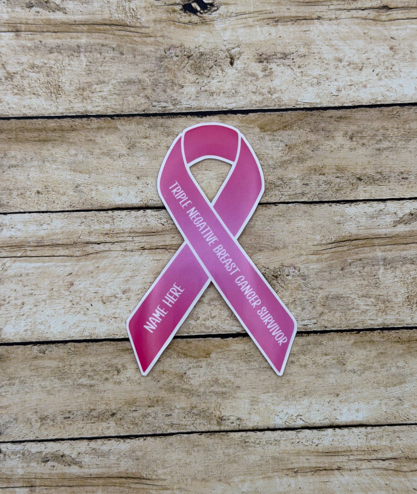 Triple Negative Breast Cancer Survivor Custom Ribbon Sticker