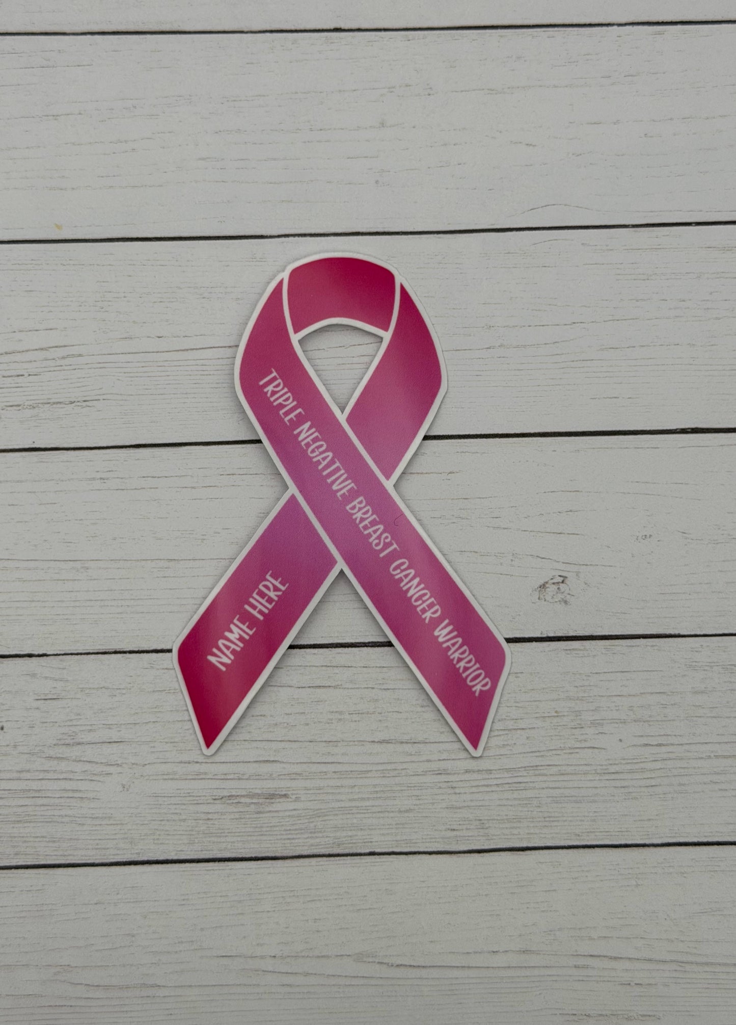 Triple Negative Breast Cancer Warrior Custom Ribbon Sticker