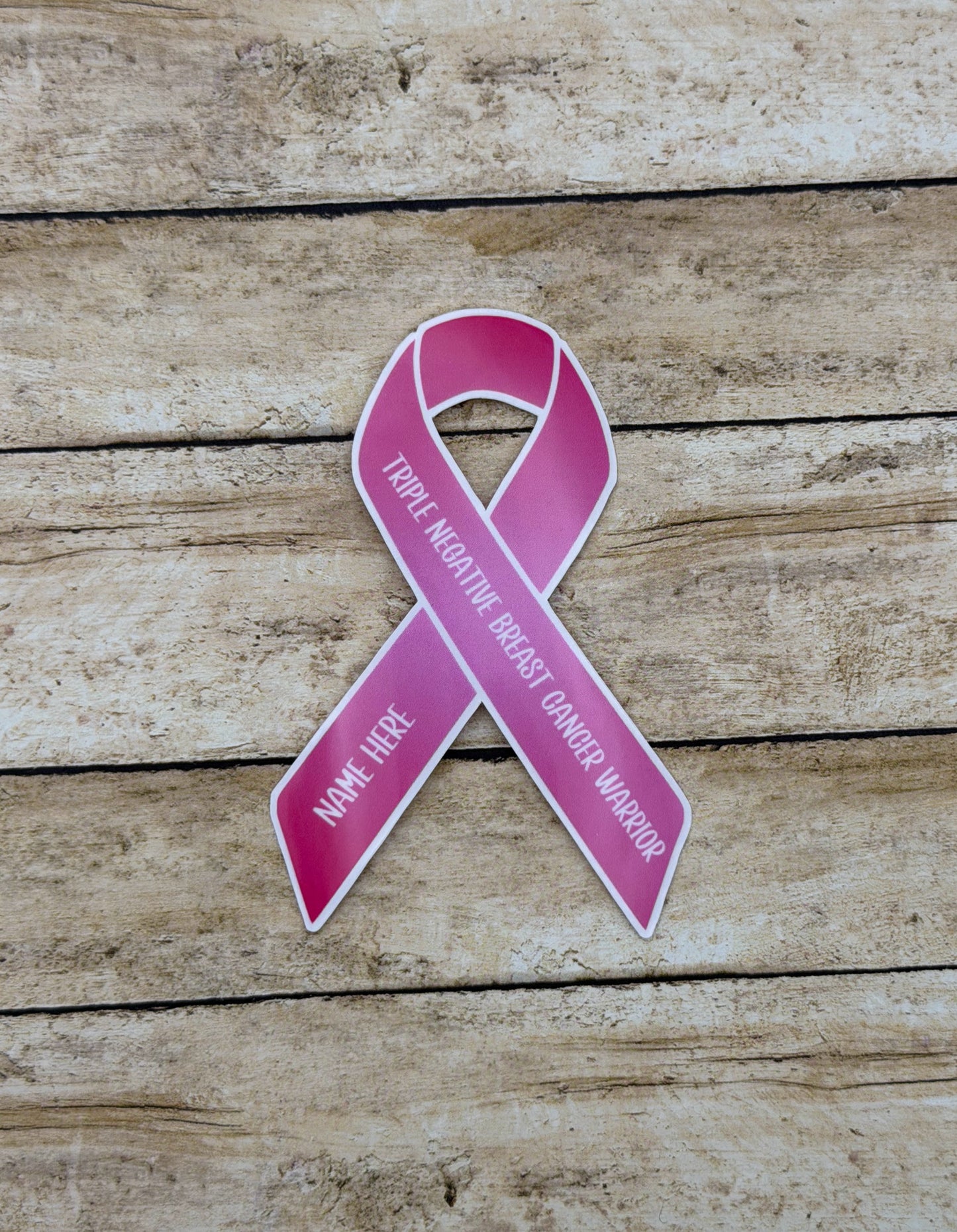 Triple Negative Breast Cancer Warrior Custom Ribbon Sticker