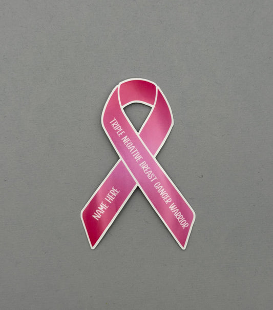 Triple Negative Breast Cancer Warrior Custom Ribbon Sticker