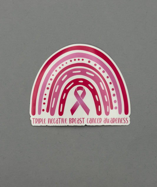 Triple Negative Breast Cancer Awareness Rainbow Sticker