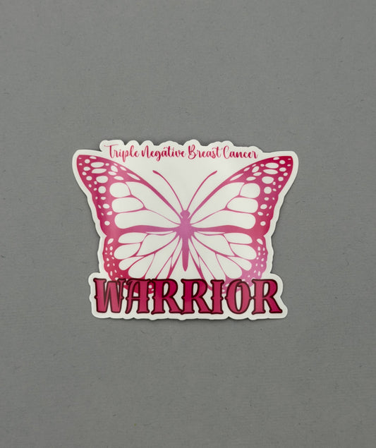 Triple Negative Breast Cancer Warrior Butterfly Sticker